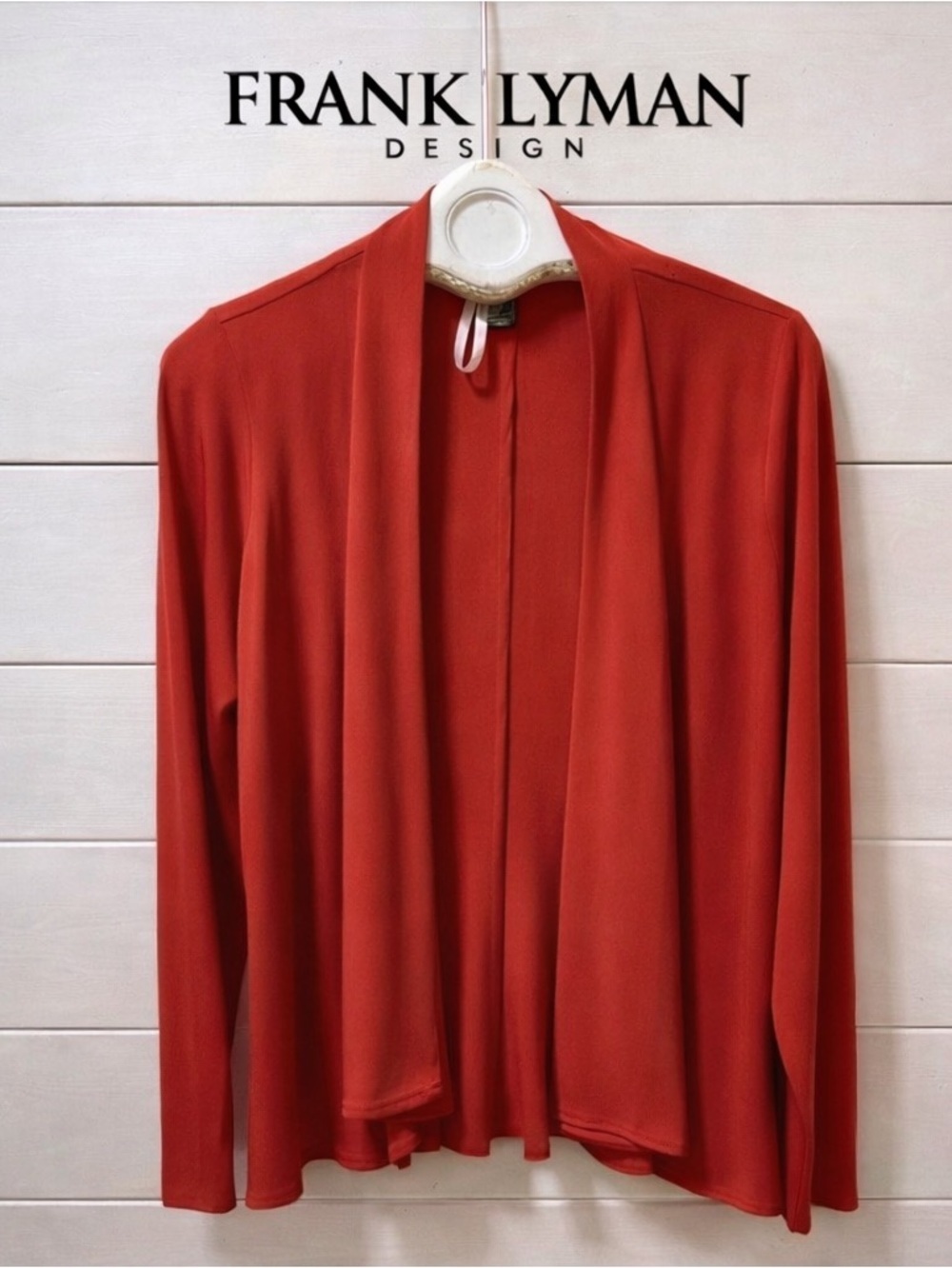 FRANK LYMAN DESIGN Red Open-Front Jacket Size 8
